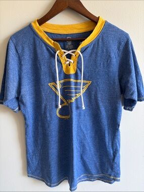 St. Louis Blues Lace Up NHL Tee Shirt Women’s XL 16/18